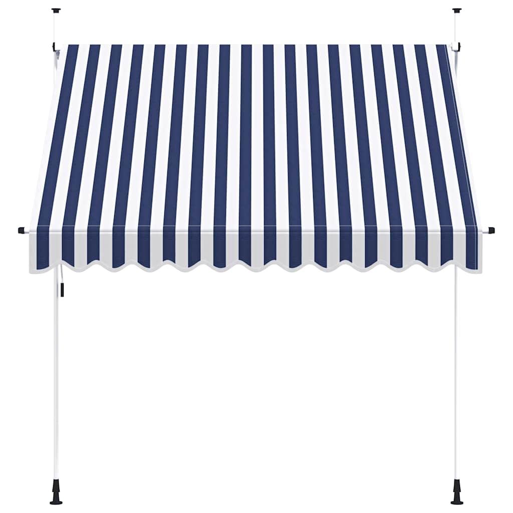 Toldo manual retráctil 100 cm naranja y blanco a rayas
