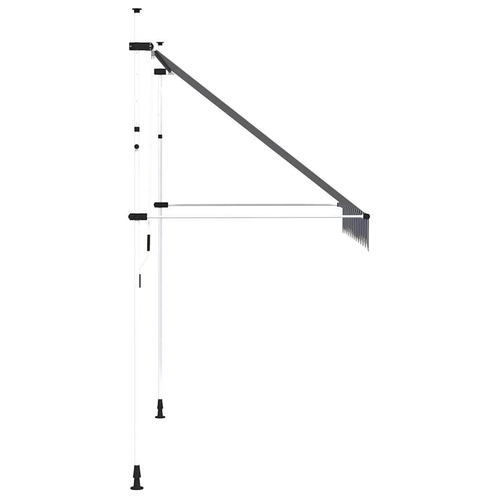 Toldo manual retráctil 100 cm naranja y blanco a rayas