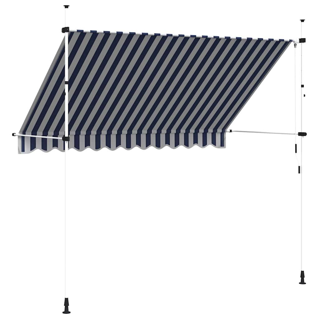 Toldo manual retráctil 100 cm naranja y blanco a rayas