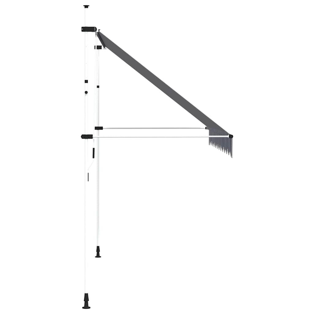 Toldo manual retráctil 100 cm naranja y blanco a rayas