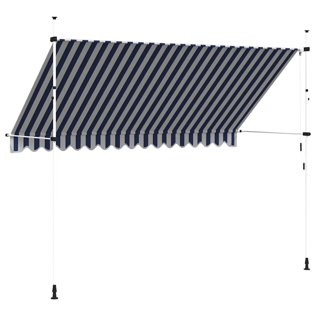 Toldo manual retráctil 100 cm naranja y blanco a rayas