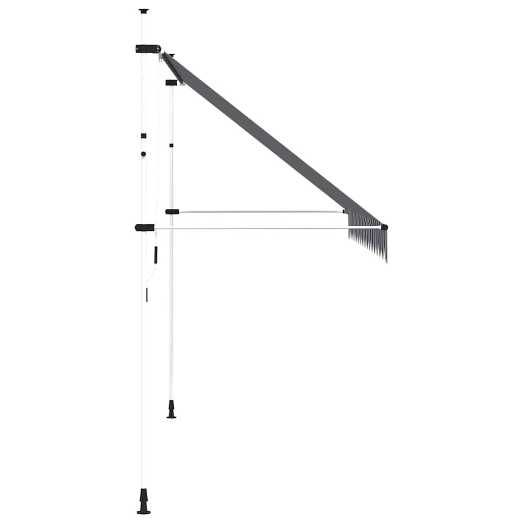 Toldo manual retráctil 100 cm naranja y blanco a rayas