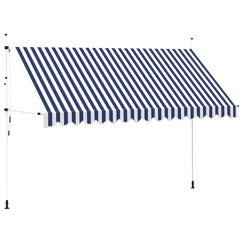 Toldo manual retráctil 100 cm naranja y blanco a rayas