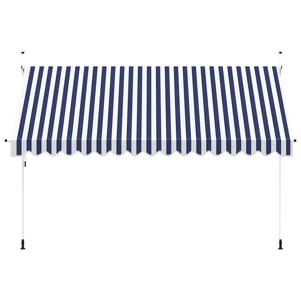 Toldo manual retráctil 100 cm naranja y blanco a rayas