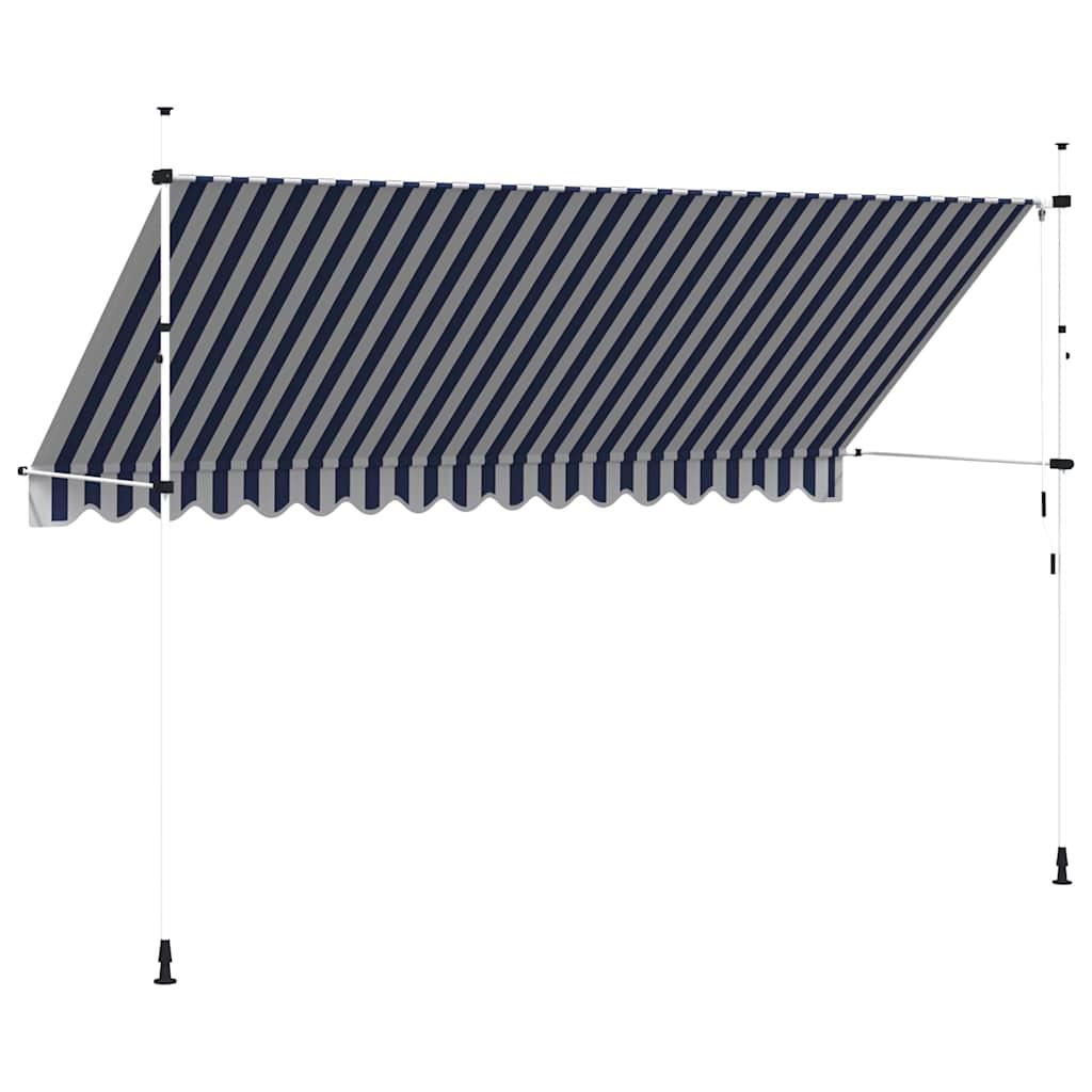 Toldo manual retráctil 100 cm naranja y blanco a rayas