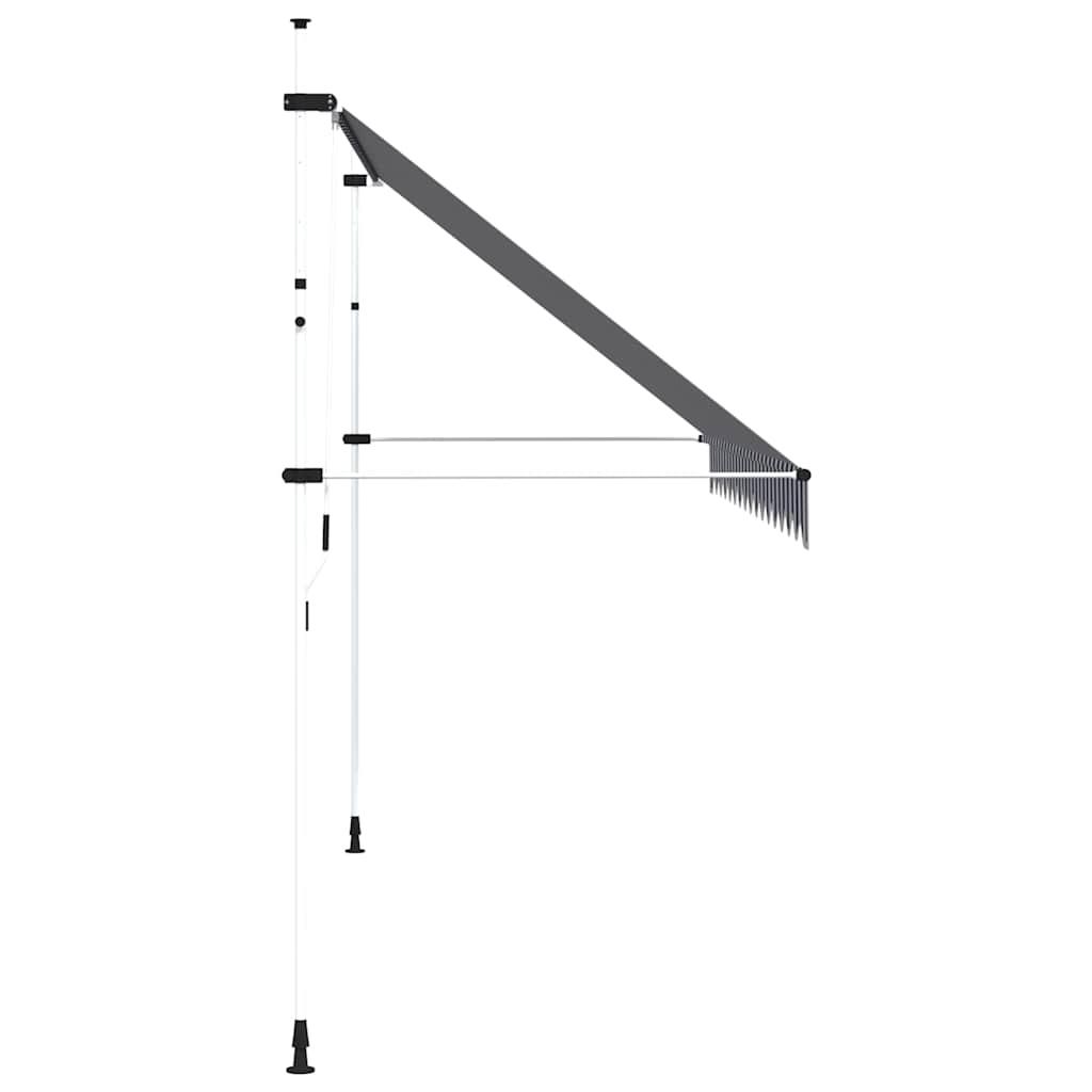 Toldo manual retráctil 100 cm naranja y blanco a rayas
