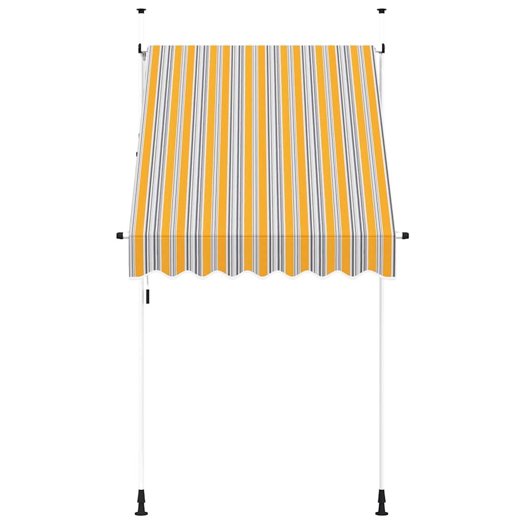 Toldo manual retráctil 100 cm naranja y blanco a rayas