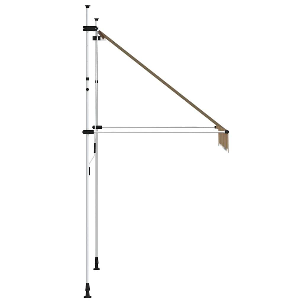 Toldo manual retráctil 100 cm naranja y blanco a rayas