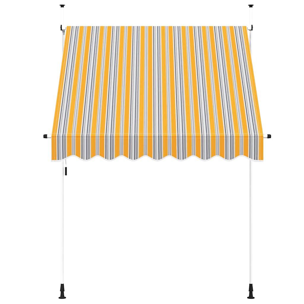 Toldo manual retráctil 100 cm naranja y blanco a rayas