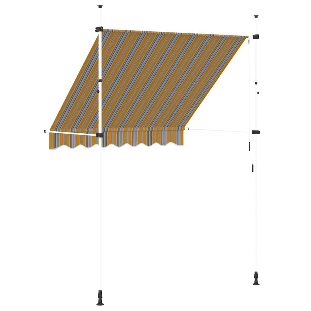 Toldo manual retráctil 100 cm naranja y blanco a rayas