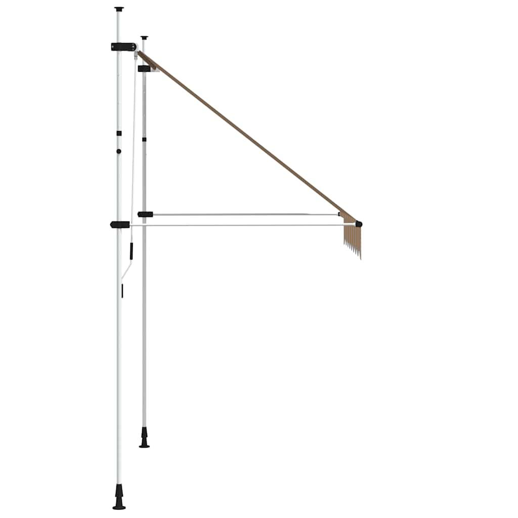 Toldo manual retráctil 100 cm naranja y blanco a rayas