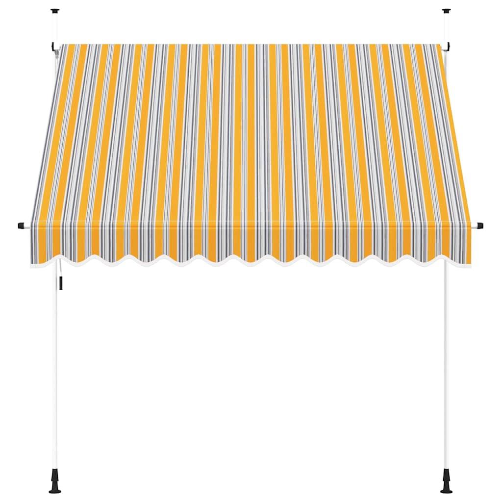 Toldo manual retráctil 100 cm naranja y blanco a rayas