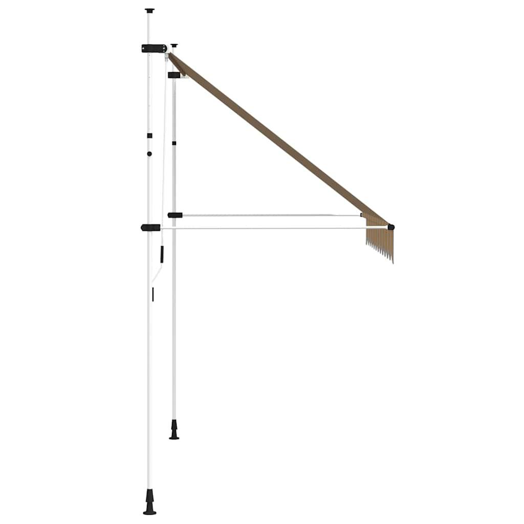 Toldo manual retráctil 100 cm naranja y blanco a rayas