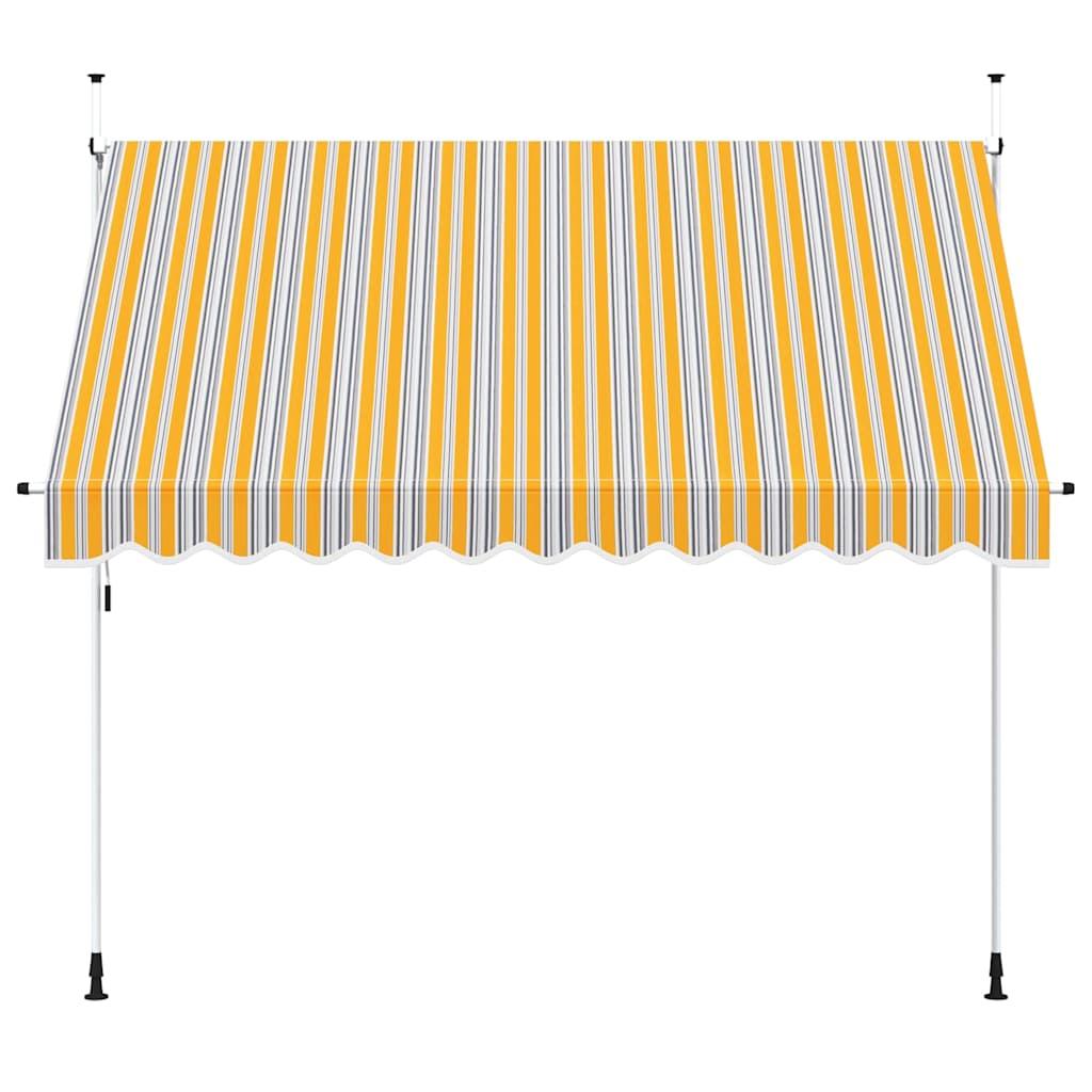 Toldo manual retráctil 100 cm naranja y blanco a rayas
