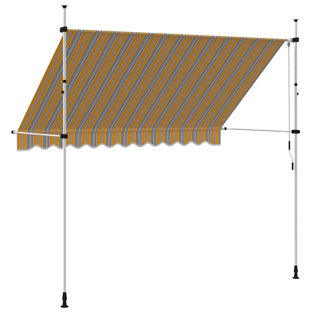 Toldo manual retráctil 100 cm naranja y blanco a rayas