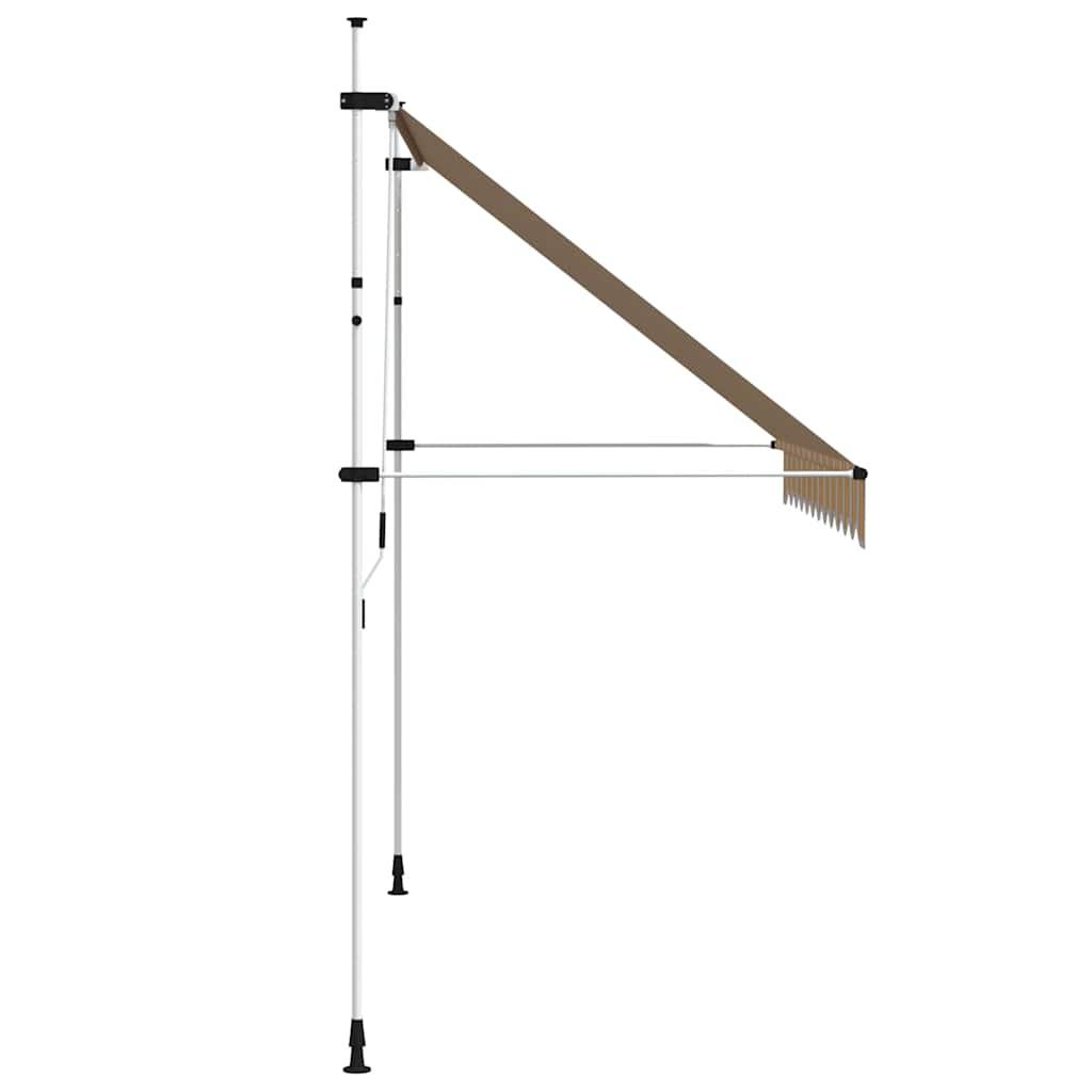 Toldo manual retráctil 100 cm naranja y blanco a rayas