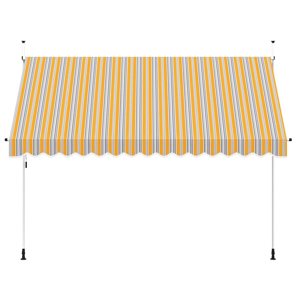 Toldo manual retráctil 100 cm naranja y blanco a rayas