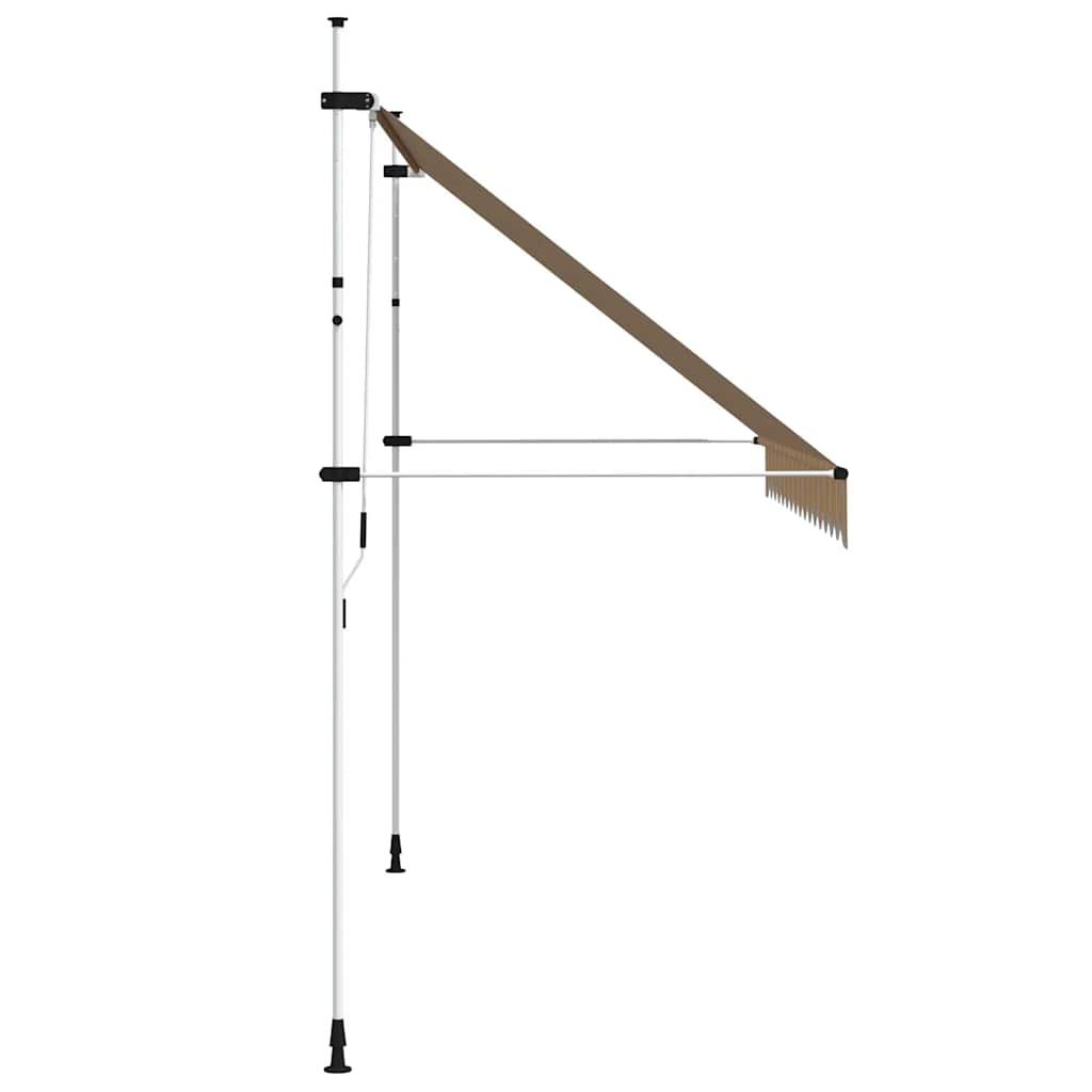 Toldo manual retráctil 100 cm naranja y blanco a rayas