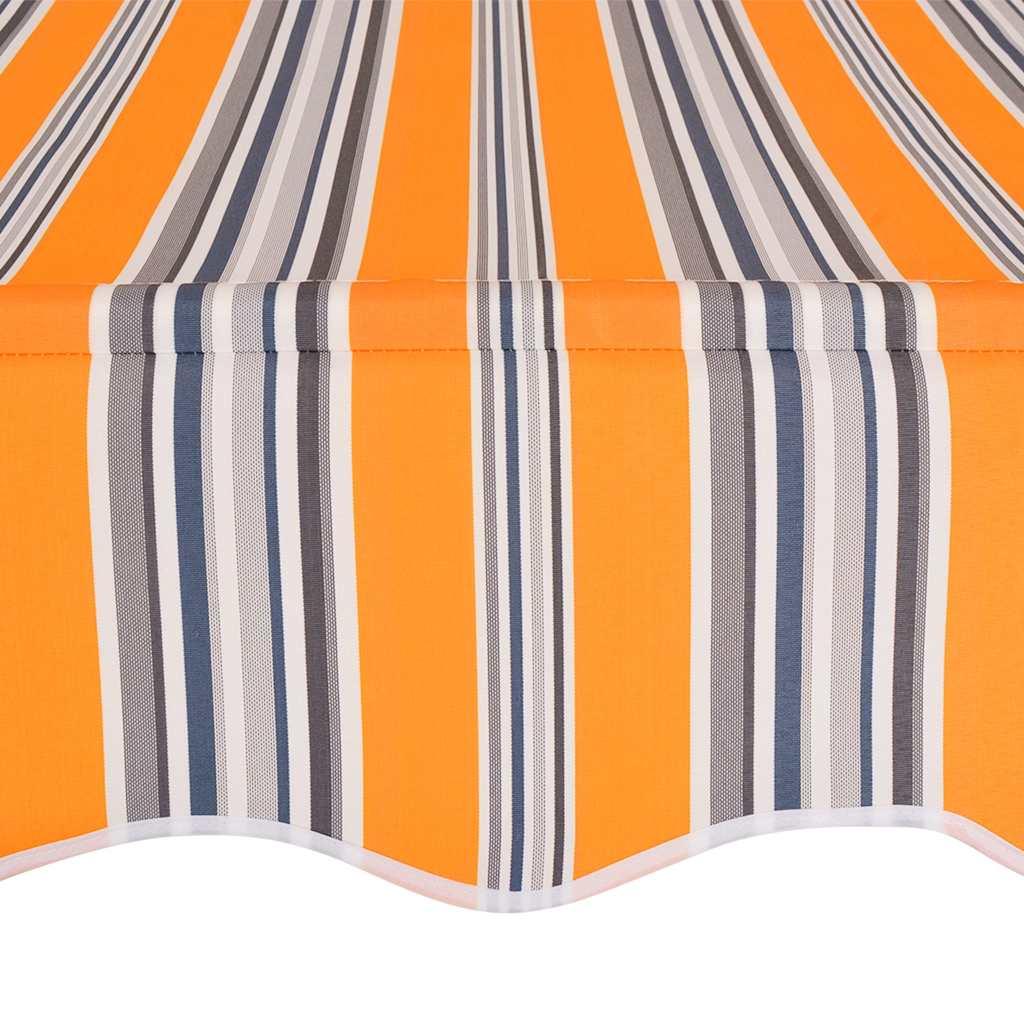 Toldo manual retráctil 100 cm naranja y blanco a rayas