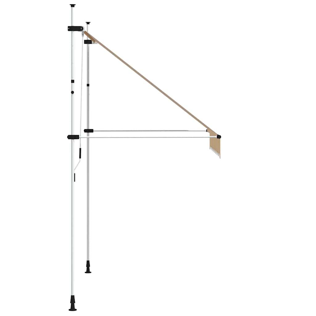 Toldo manual retráctil 100 cm naranja y blanco a rayas
