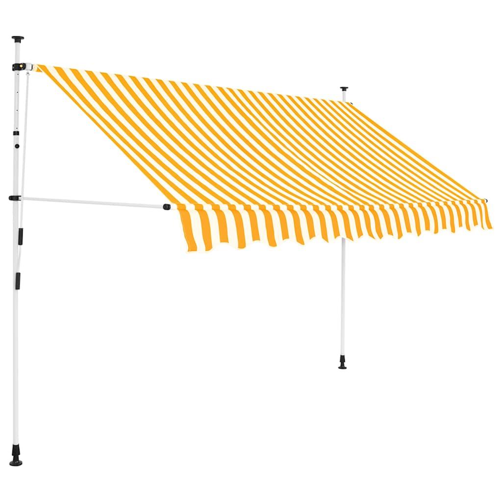 Toldo manual retráctil 100 cm naranja y blanco a rayas