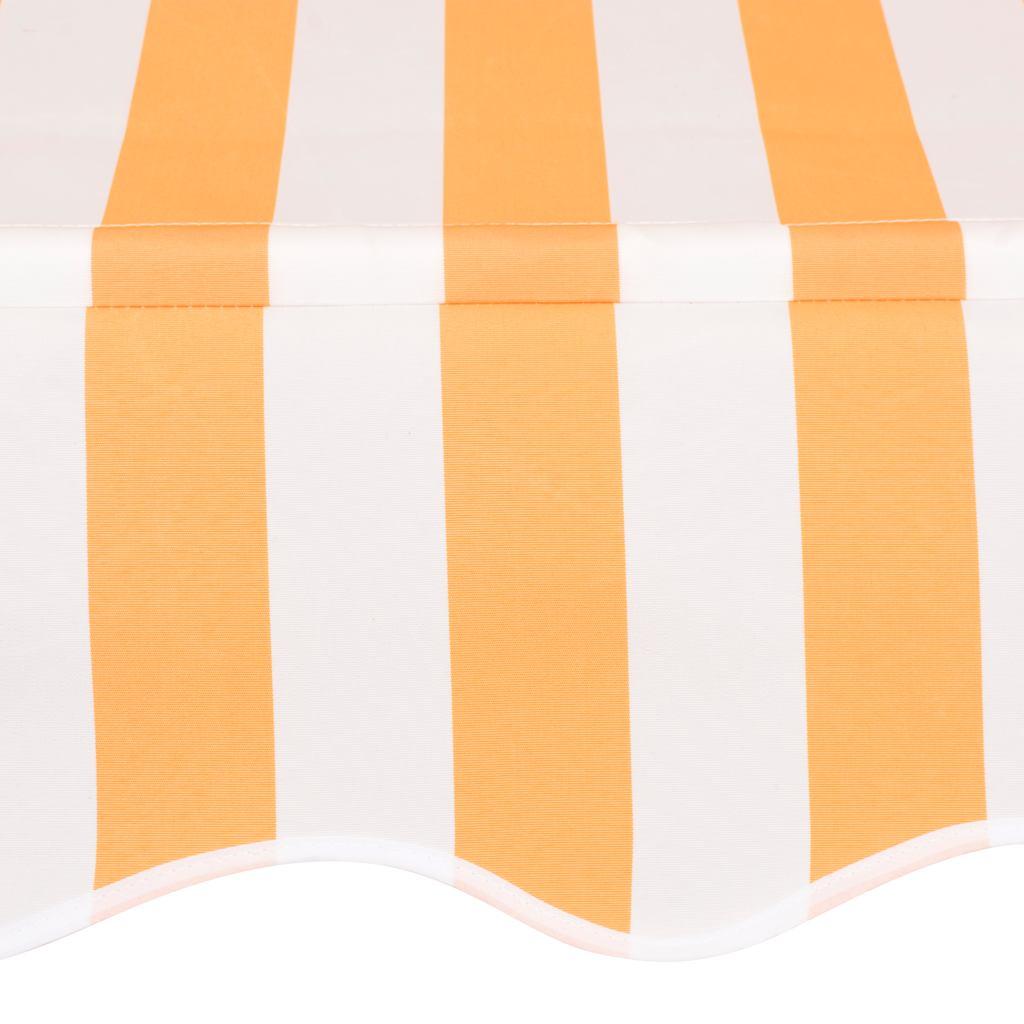 Toldo manual retráctil 100 cm naranja y blanco a rayas
