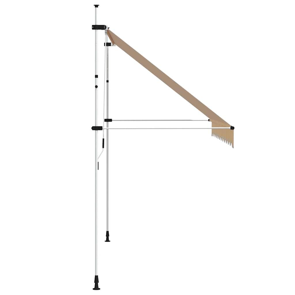 Toldo manual retráctil 100 cm naranja y blanco a rayas
