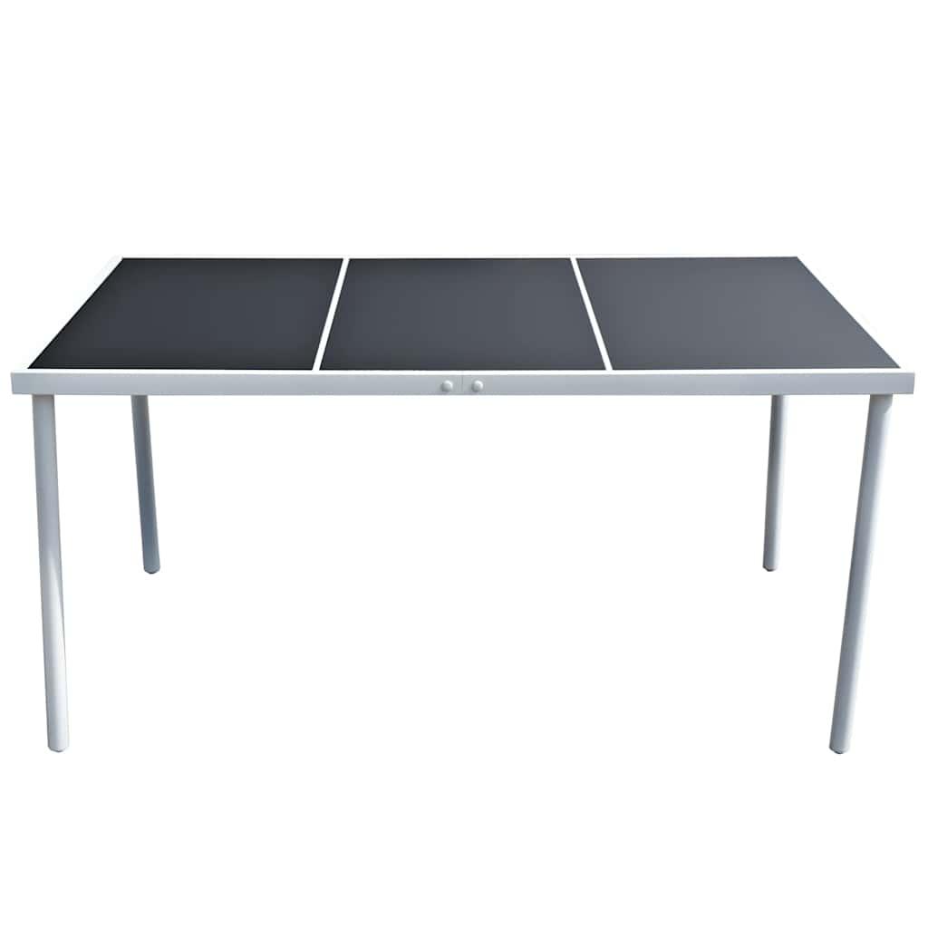 Mesa de jardín de acero negra 150x90x74 cm