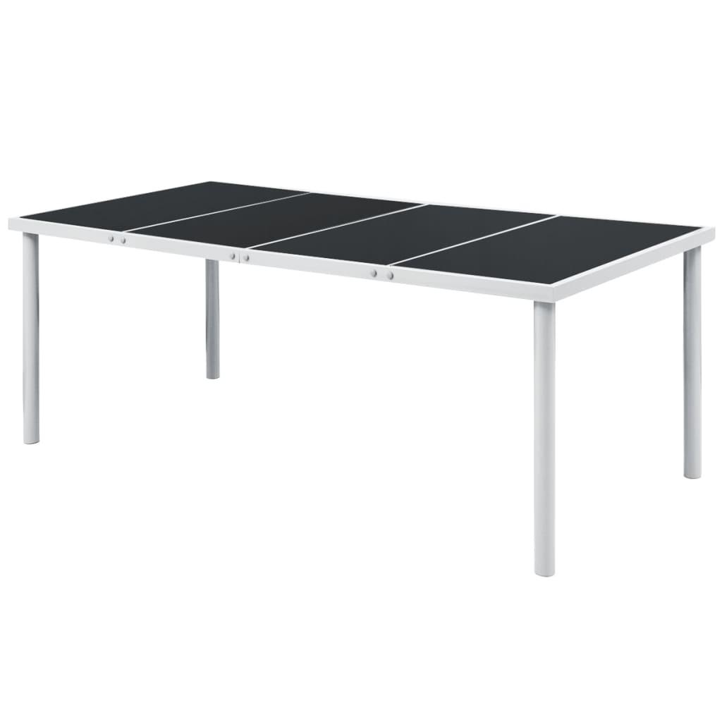 Mesa de jardín de acero negra 150x90x74 cm