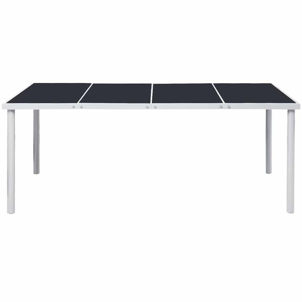 Mesa de jardín de acero negra 150x90x74 cm