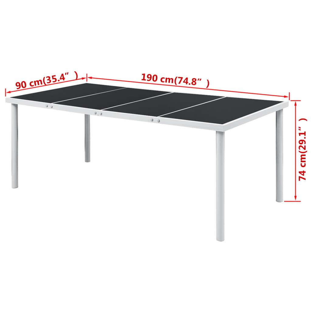 Mesa de jardín de acero negra 150x90x74 cm