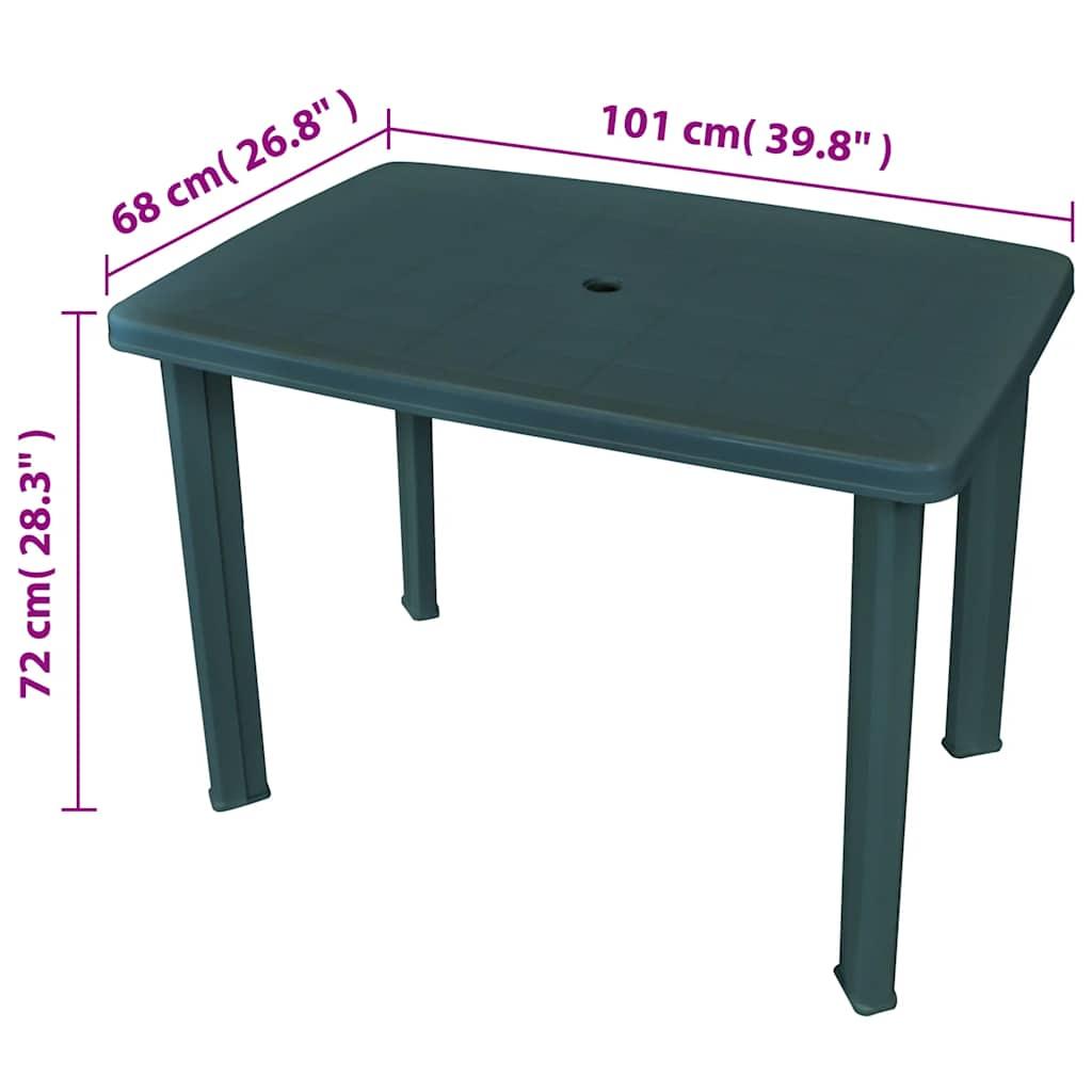 Mesa de jardín de plástico gris antracita 216x90x72 cm