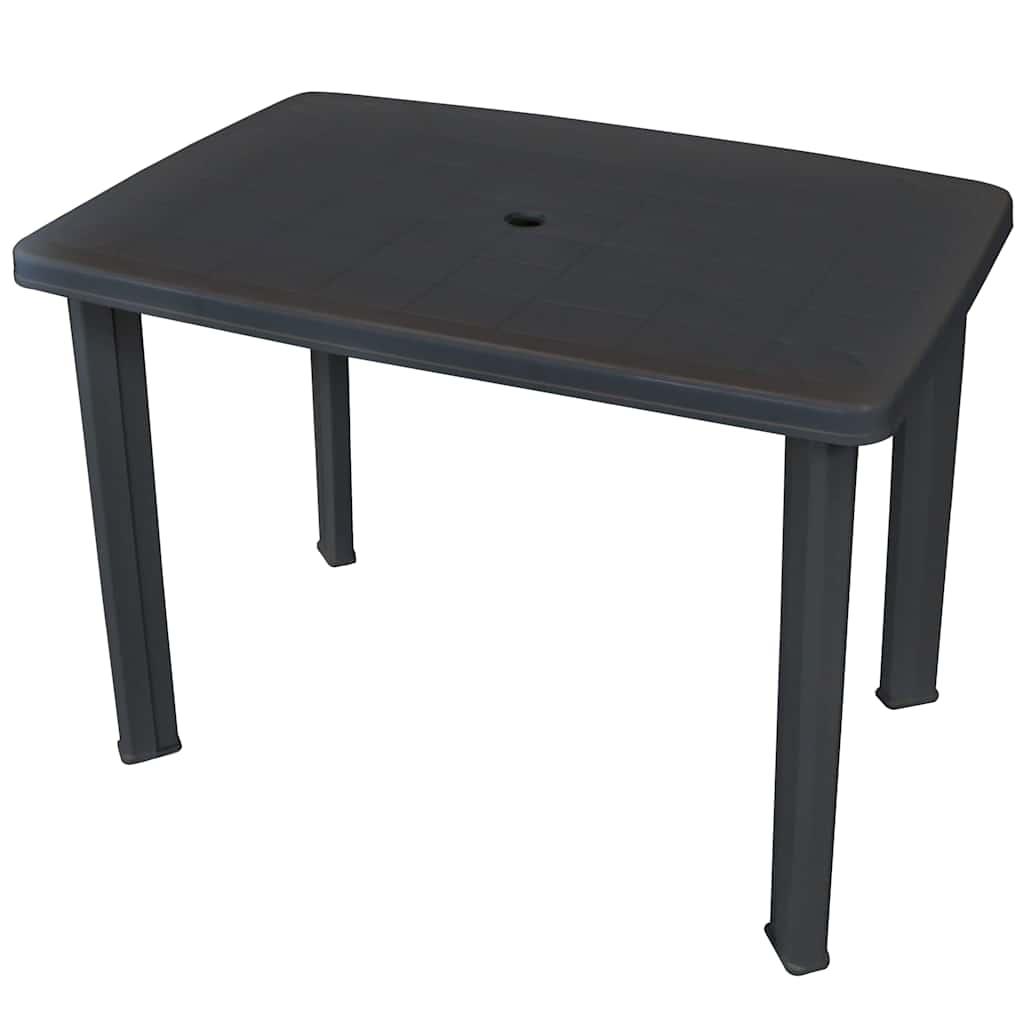 Mesa de jardín de plástico gris antracita 216x90x72 cm