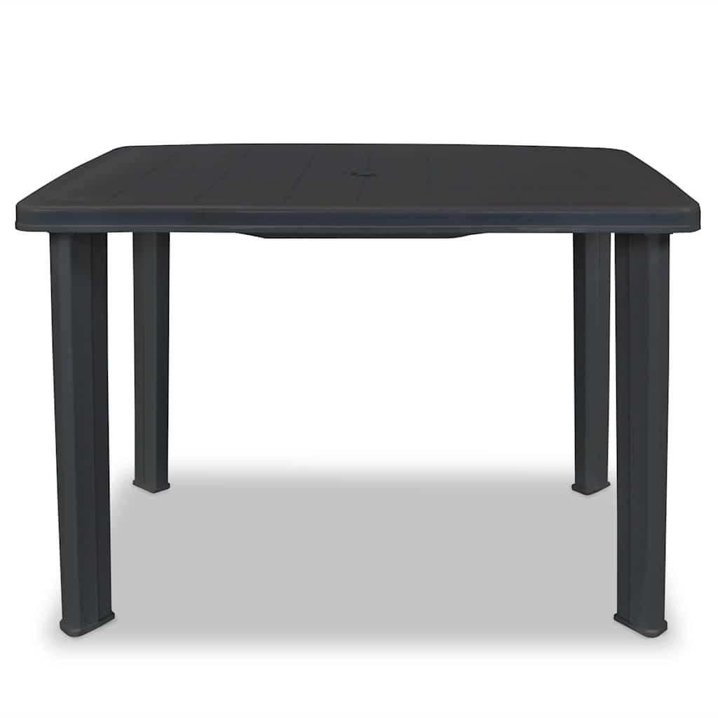 Mesa de jardín de plástico gris antracita 216x90x72 cm