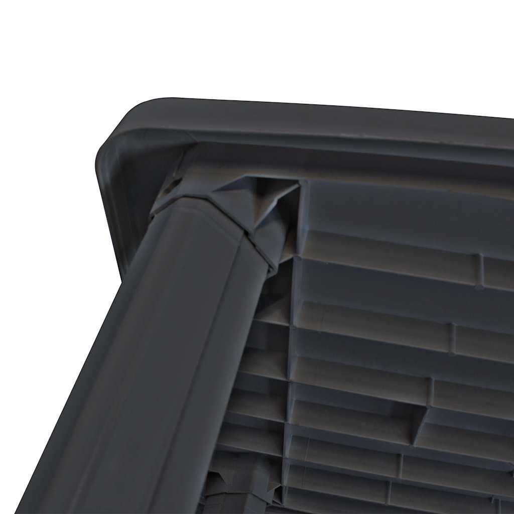 Mesa de jardín de plástico gris antracita 216x90x72 cm