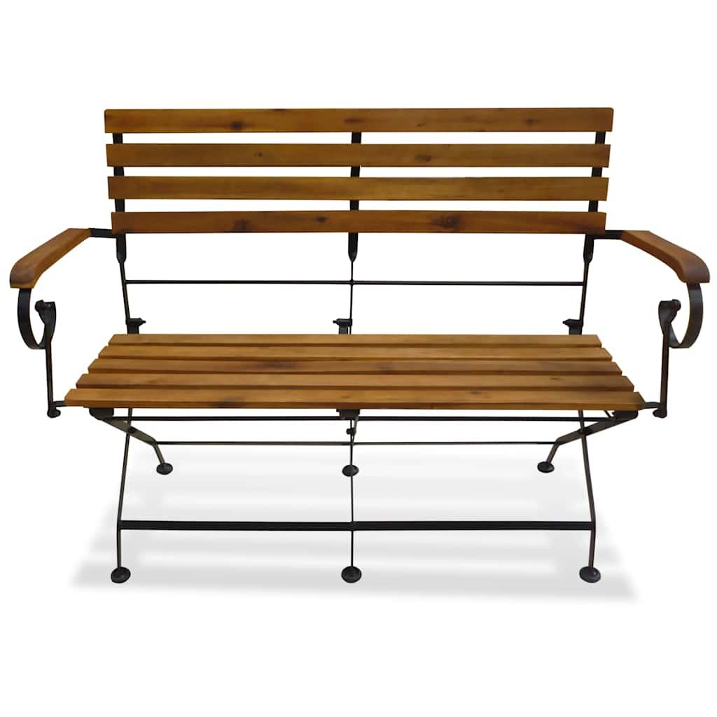 Banco de jardín plegable madera maciza de acacia 112 cm
