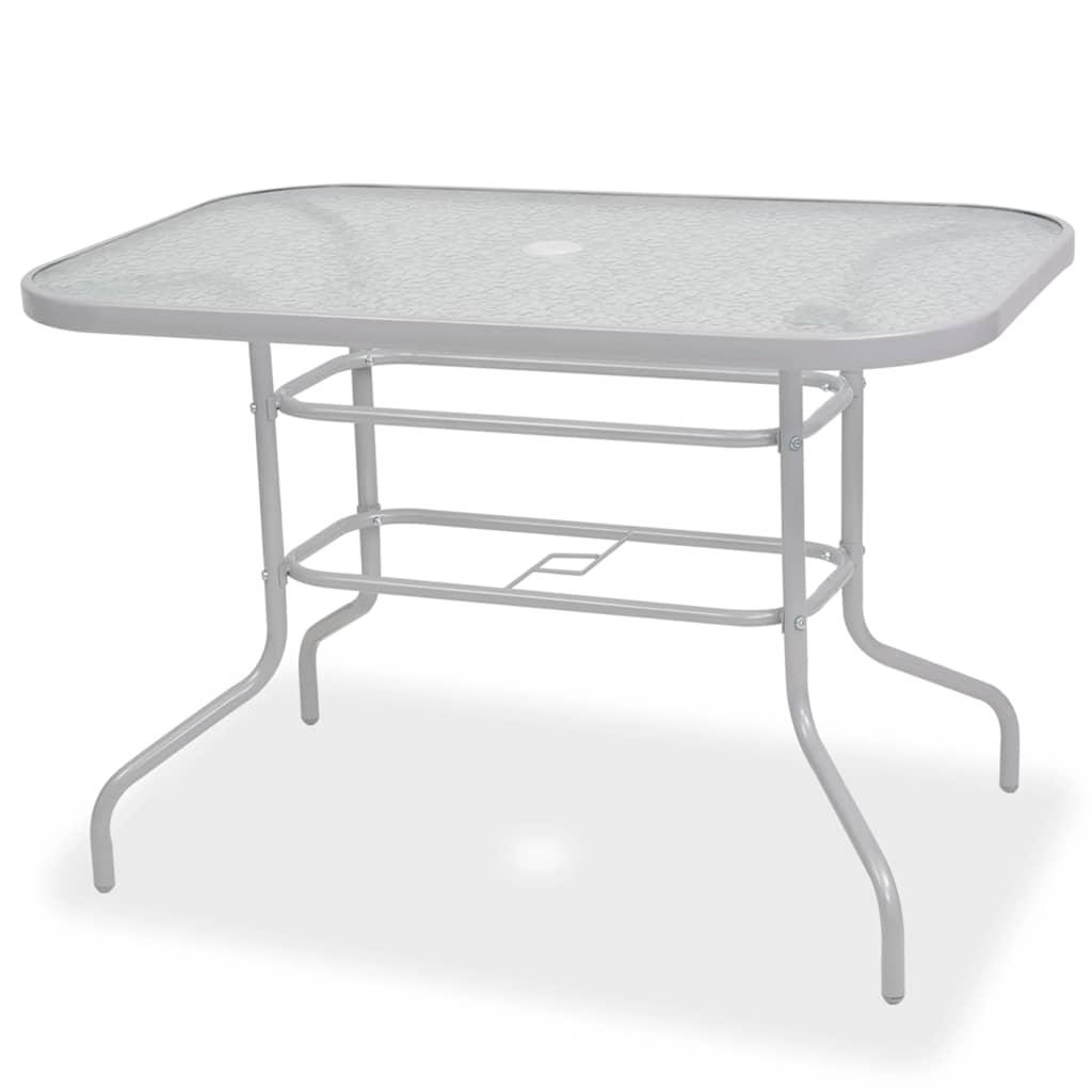 Juego de comedor de jardín 8 piezas acero y textilene gris