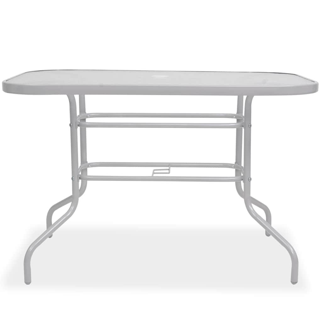 Juego de comedor de jardín 8 piezas acero y textilene gris