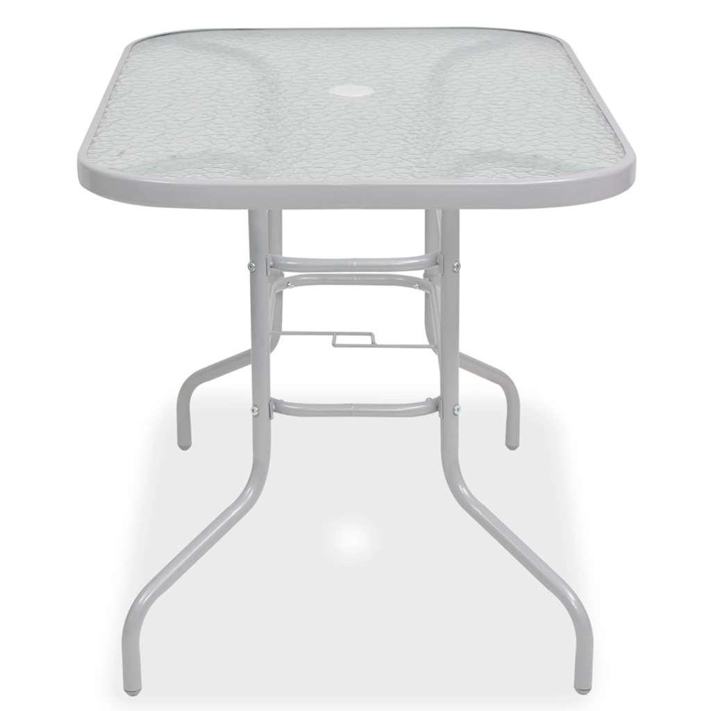 Juego de comedor de jardín 8 piezas acero y textilene gris