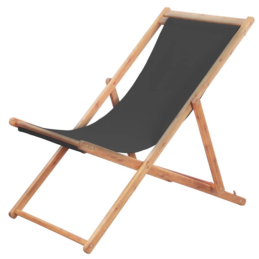 Silla plegable de tela y estructura de madera multicolor