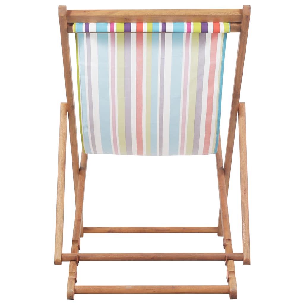 Silla plegable de tela y estructura de madera