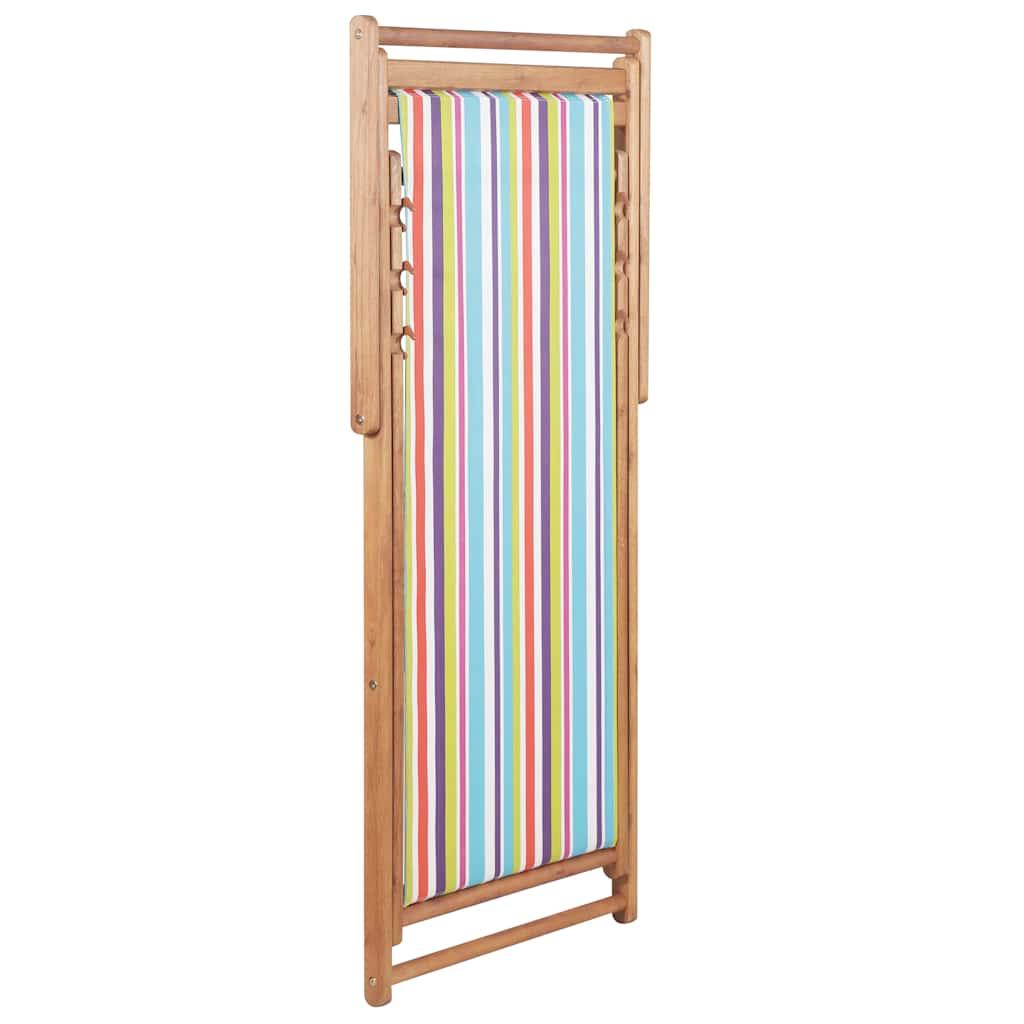 Silla plegable de tela y estructura de madera