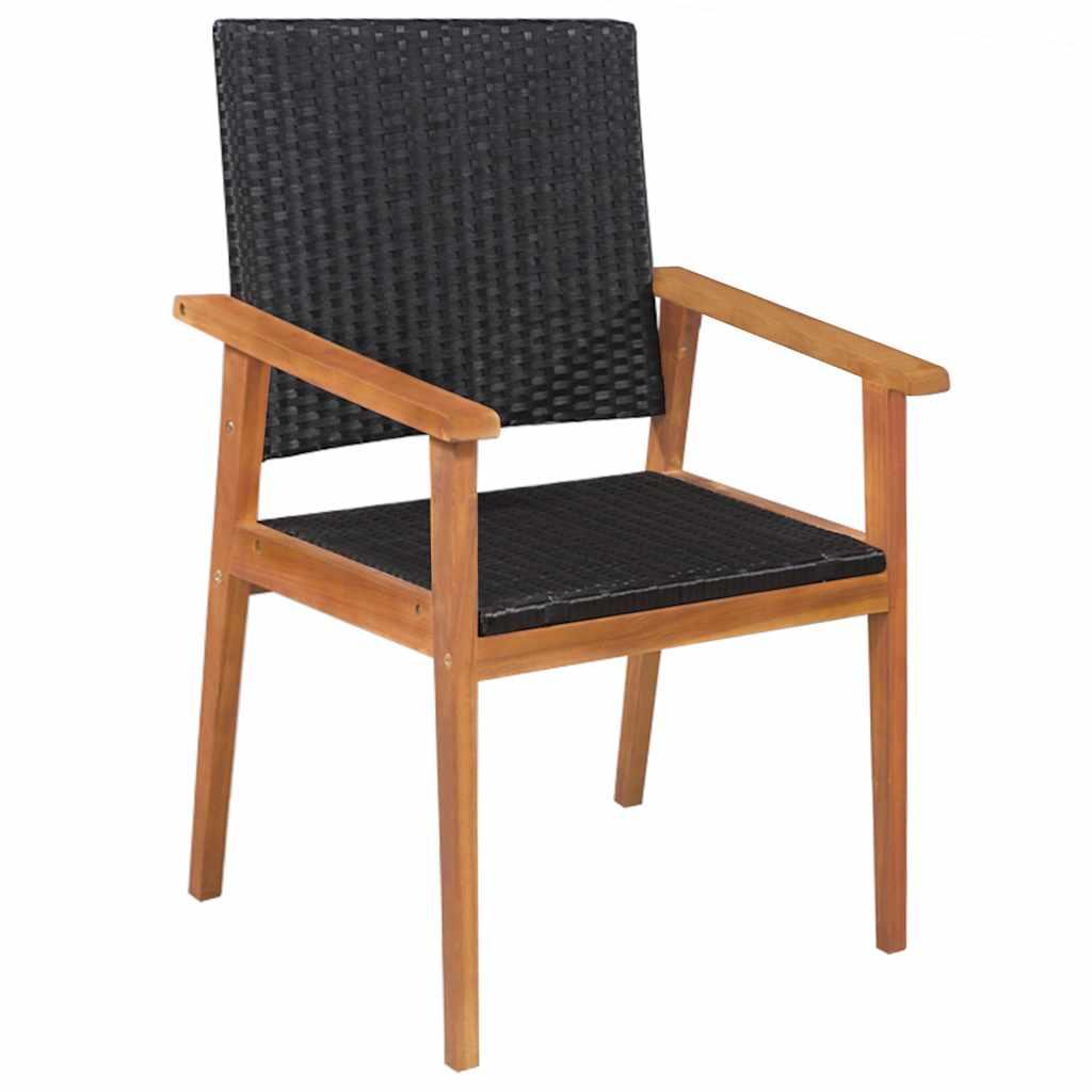 Set de comedor de jardín 5 pzas ratán sintético negro y marrón
