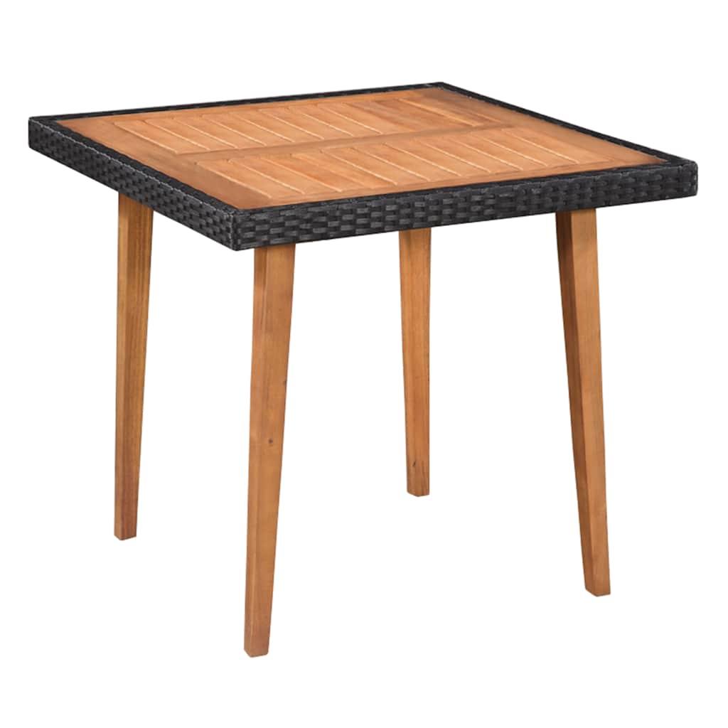 Set de comedor de jardín 5 pzas ratán sintético negro y marrón