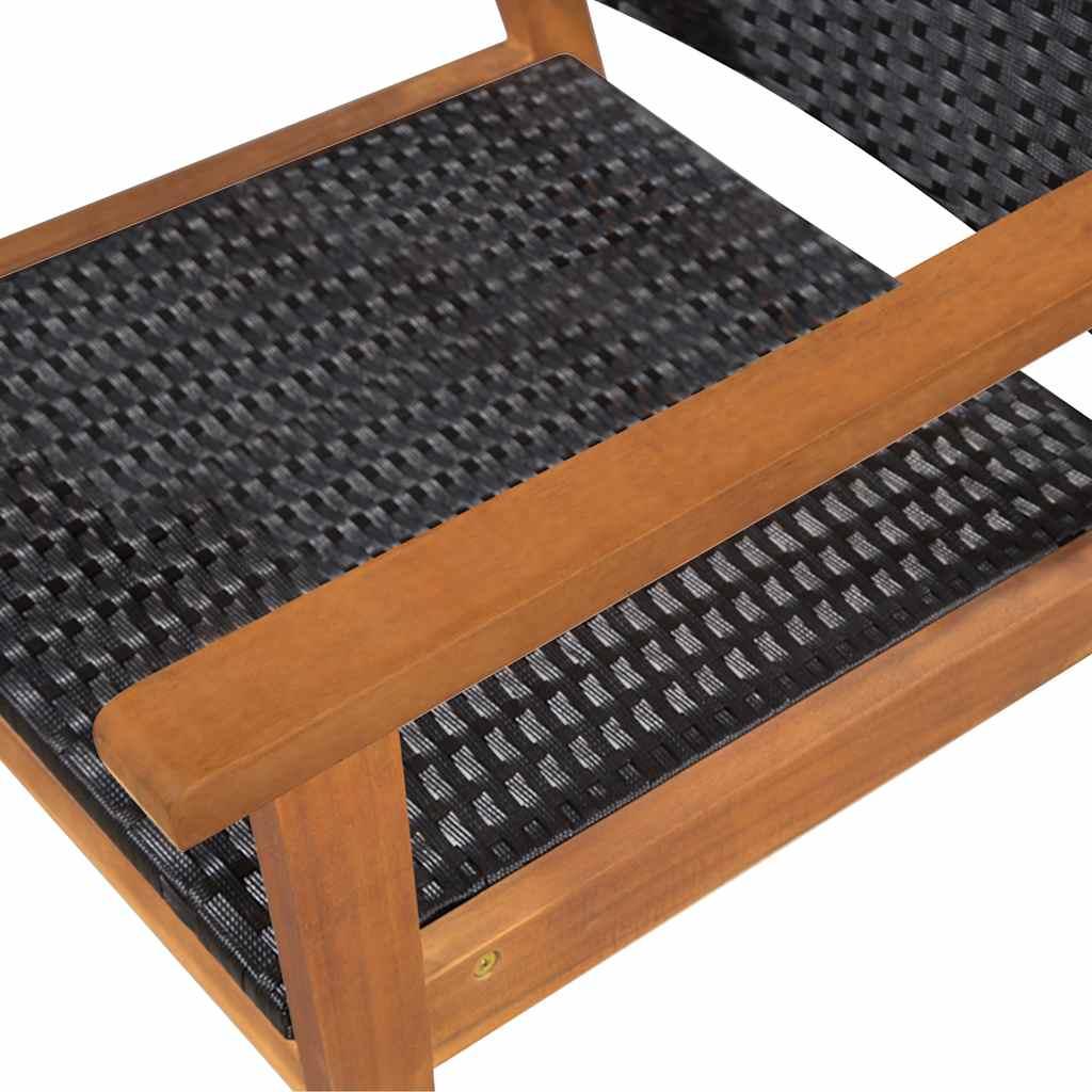 Set de comedor de jardín 5 pzas ratán sintético negro y marrón