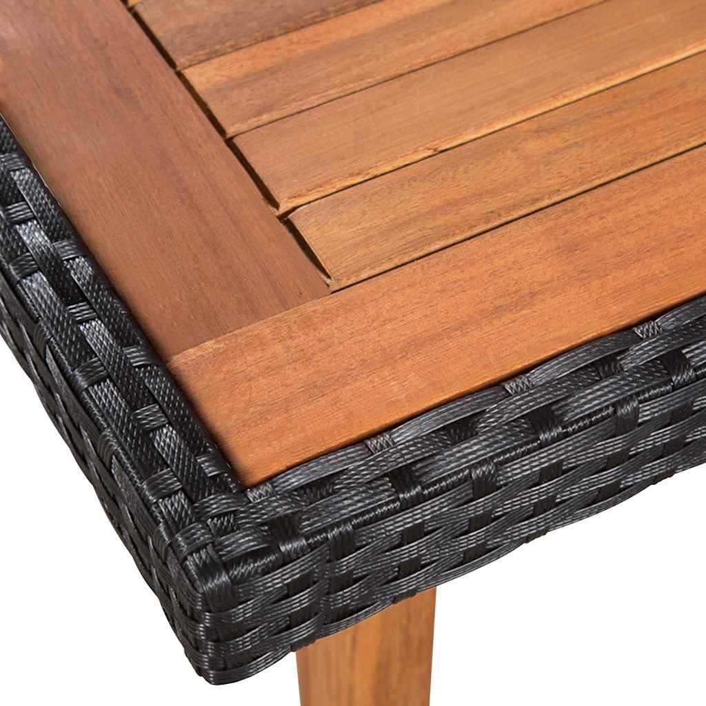 Set de comedor de jardín 5 pzas ratán sintético negro y marrón