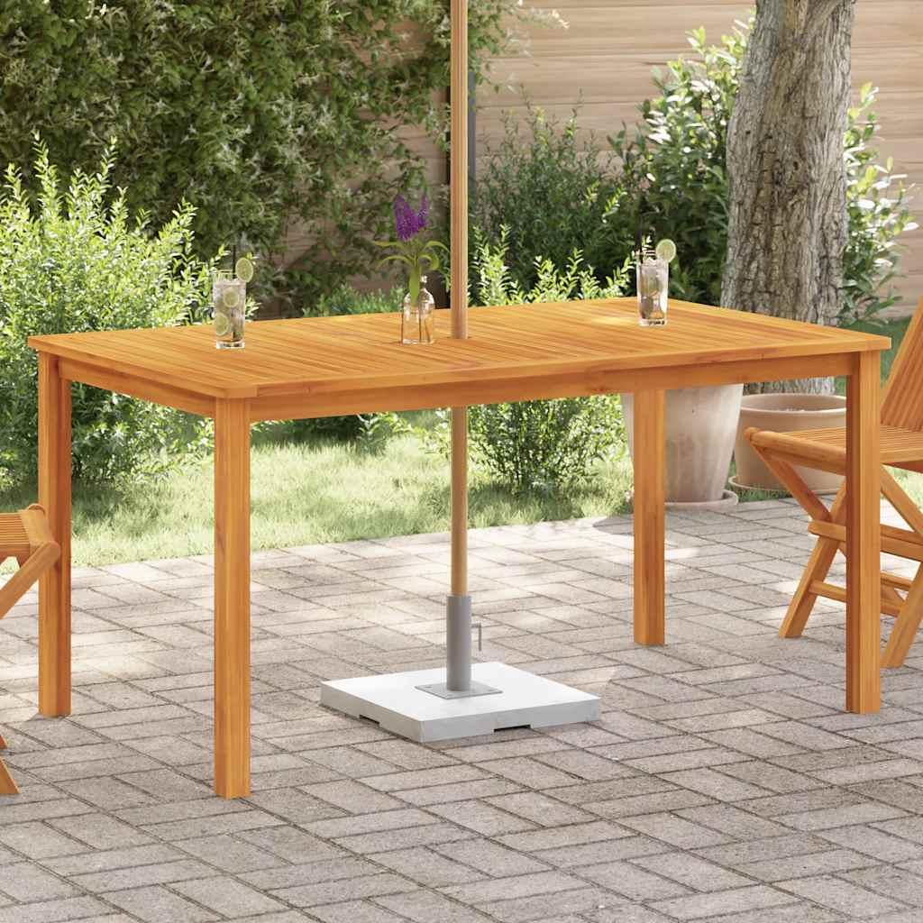 Mesa de jardín madera maciza acacia negro y marrón 123x60x74 cm