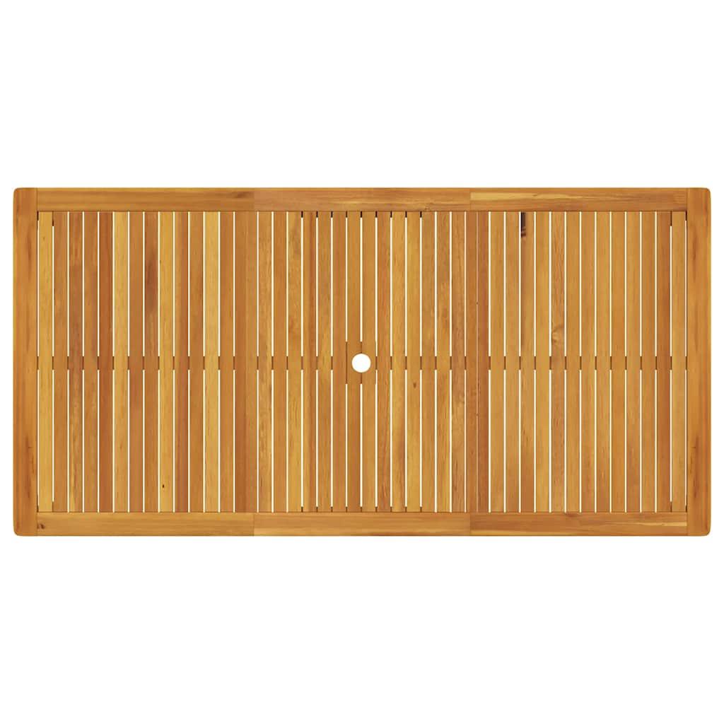 Mesa de jardín madera maciza acacia negro y marrón 123x60x74 cm