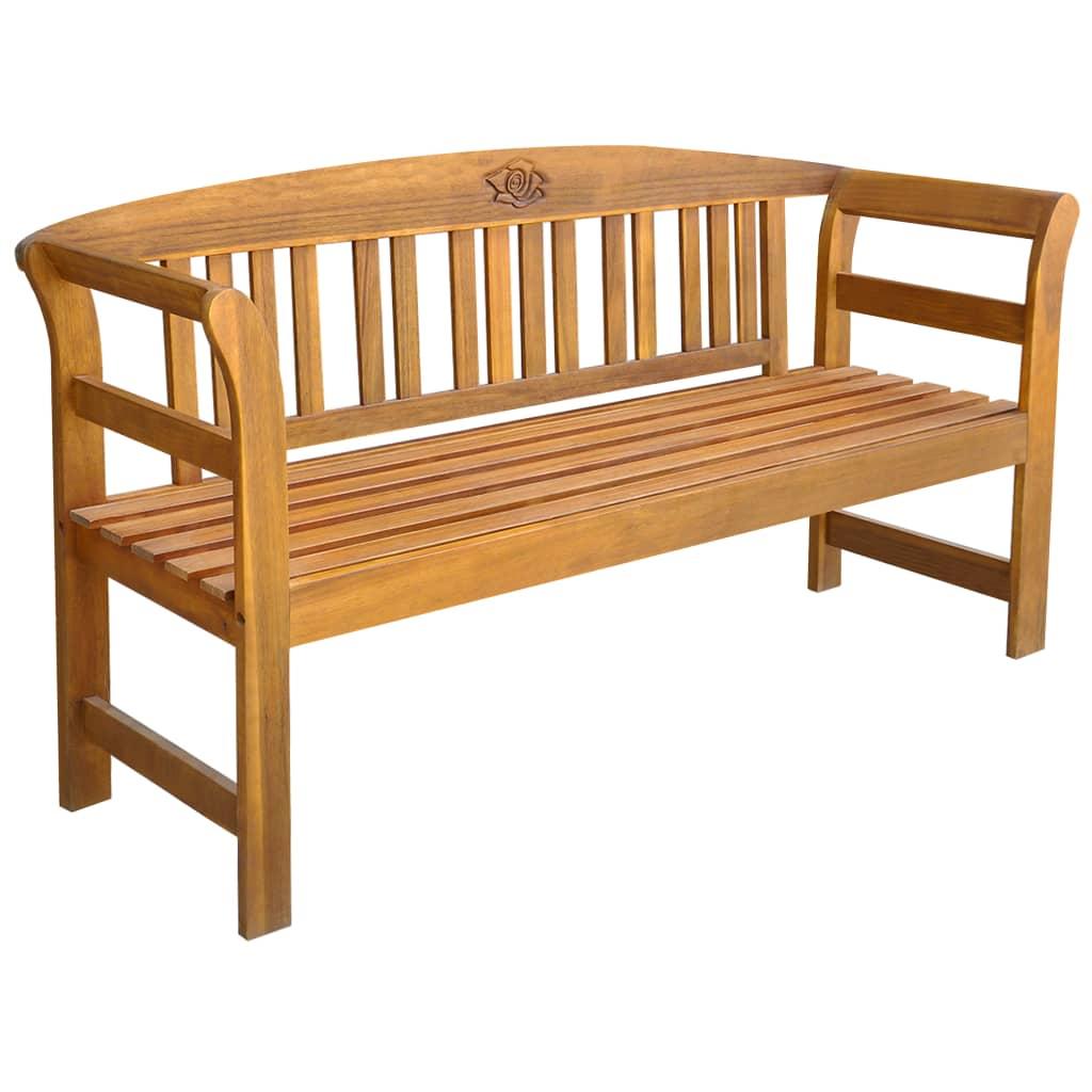 Banco de jardín madera maciza de acacia 150x35x45 cm