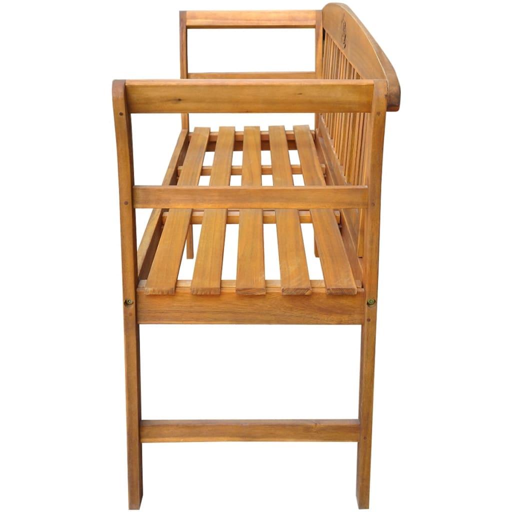 Banco de jardín madera maciza de acacia 150x35x45 cm